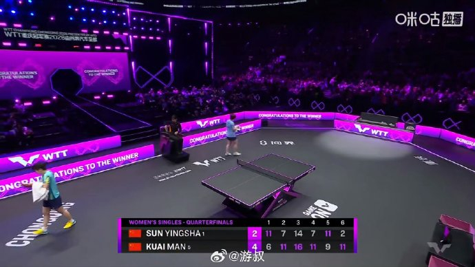 蒯曼力克孙颖莎晋级四强 王艺迪险胜申裕斌争决